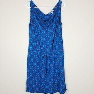 Banana Republic Sleeveless Blue Printed Dress